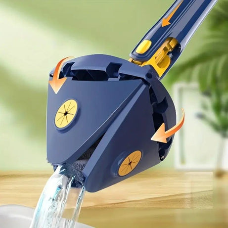 Triangular Mop with 3 Microfiber Pads Blue